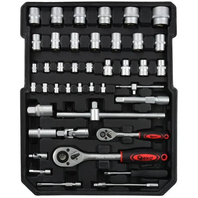 GEKO Gereedschapsset - 187-delig - Chroom Vanadium - Handige Koffer - Inclusief Ratel en Sleutels