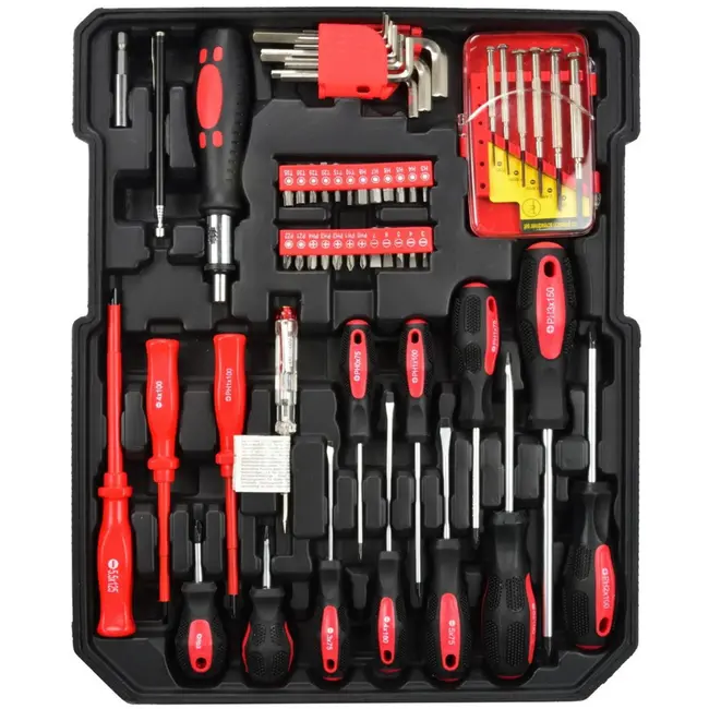 GEKO Gereedschapsset - 187-delig - Chroom Vanadium - Handige Koffer - Inclusief Ratel en Sleutels