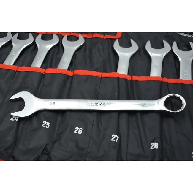 GEKO Combinatiesleutelset - Gepolijst - 6-32 mm - 25-delig - Inclusief opbergtas