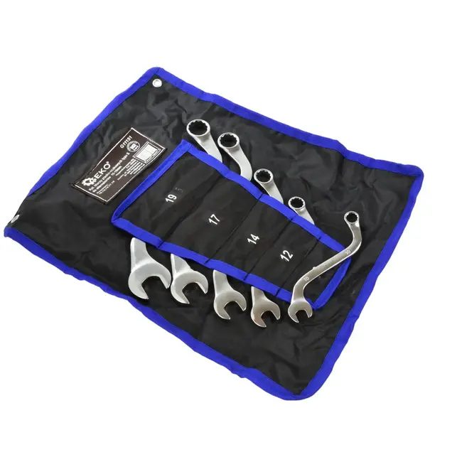 GEKO Sleutelset S-Type - 5-delig - 10-19 mm - Chroom Vanadium - Inclusief opbergtas