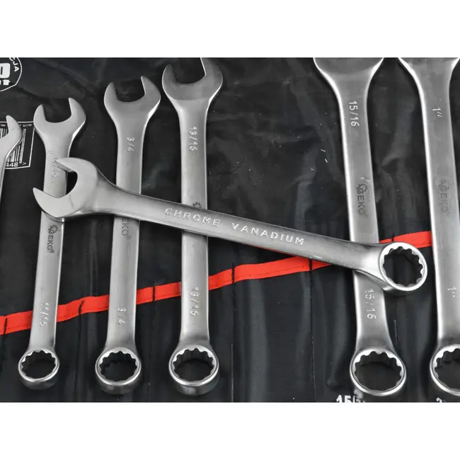 GEKO Combinatie Steeksleutelset - 16-delig - Chroom Vanadium - Inclusief Opbergtas