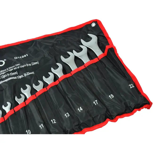 GEKO Satin Finish Steeksleutelset - 12-delig - 6-22 mm - Antislip & Roestbestendig