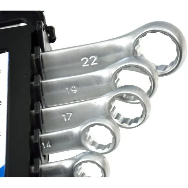 GEKO Satin afwerking steeksleutelset - 12-delig - 6-22 mm - met opbergrek