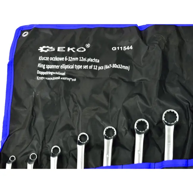 GEKO Ringsteeksleutelset - 12-delig - Dubbelzijdig - Chroom Vanadium - 6-32 mm - Inclusief opbergetui