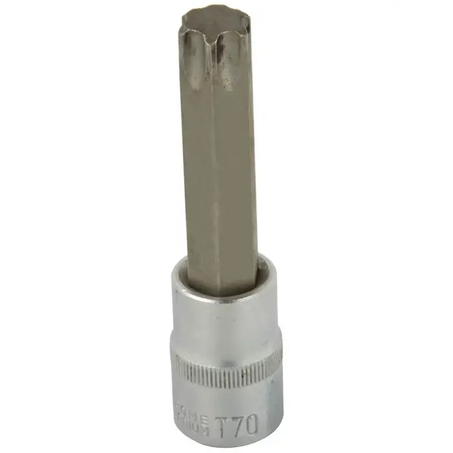 GEKO Metric bitdop - T70 - 100 mm - Chroom Vanadium - 1/2 inch aansluiting