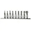 GEKO 9-delige Torx Dopsleutelset - CrV Staal - T10-T60 - Inclusief RVS Rail