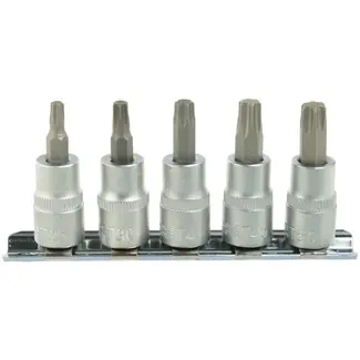 GEKO 5-delige Torx Dopsleutelset - CrV Staal - 3/8" Aandrijving - T25-T50