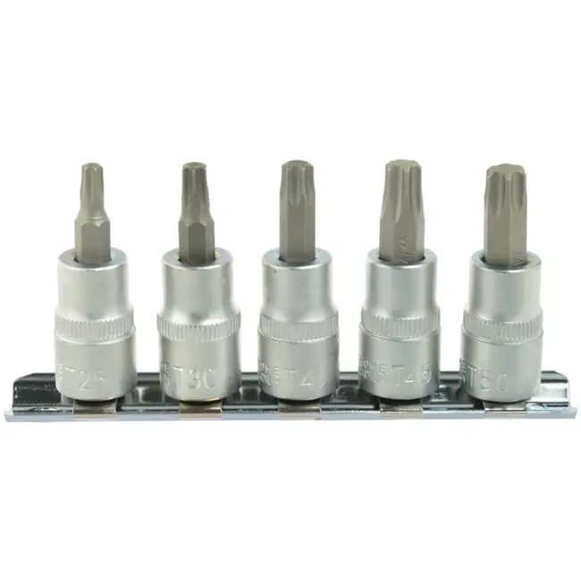 GEKO 5-delige Torx Dopsleutelset - CrV Staal - 3/8" Aandrijving - T25-T50