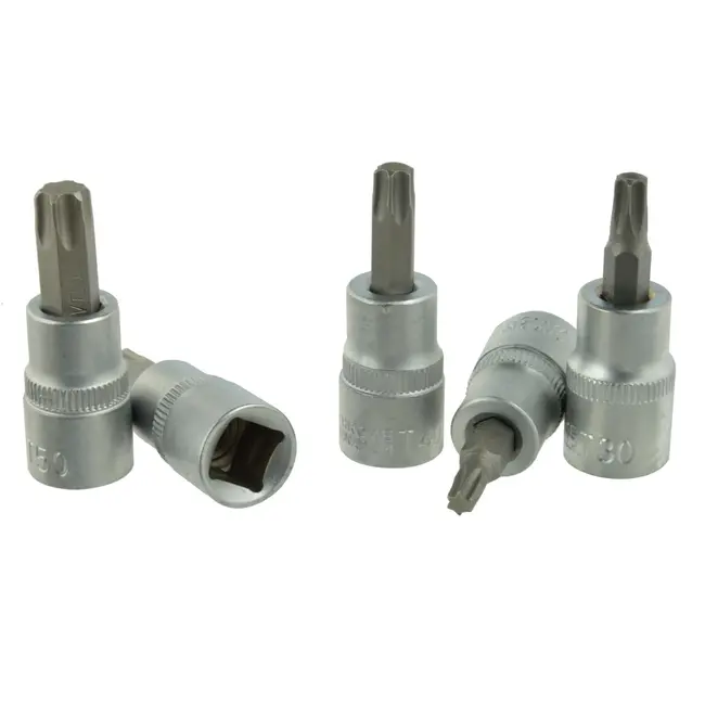 GEKO 5-delige Torx Dopsleutelset - CrV Staal - 3/8" Aandrijving - T25-T50