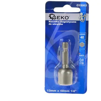 GEKO Magnetische schroefbit - 13 mm hex - 48 mm - legerstaal