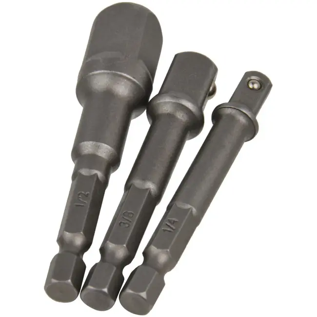 GEKO Socket adapter set - veelzijdige maten - chroom-vanadium staal - 3 stuks