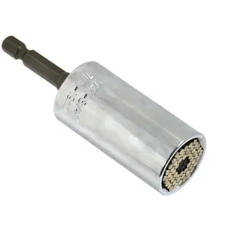 GEKO Universele dopsleuteladapter - Verstelbaar 7-19 mm - Inclusief booradapter - CrV staal