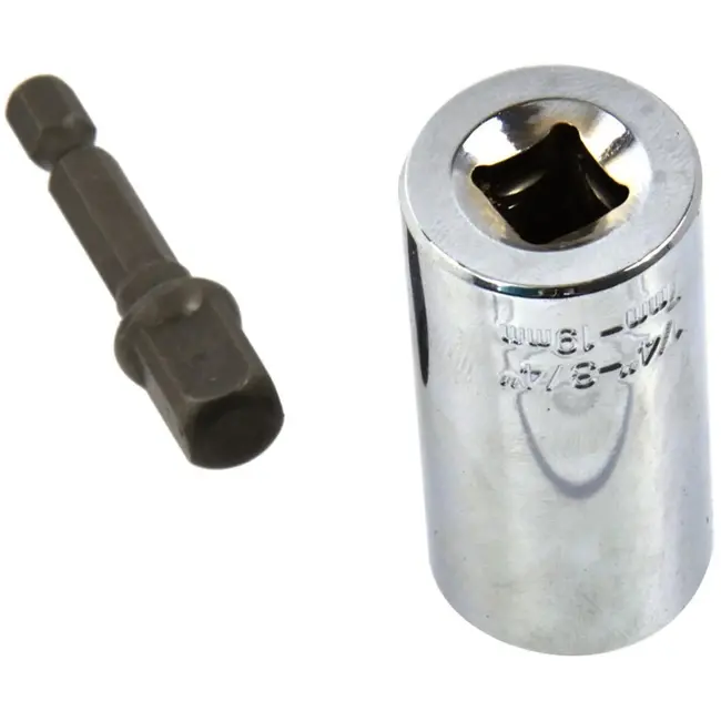 GEKO Universele dopsleuteladapter - Verstelbaar 7-19 mm - Inclusief booradapter - CrV staal