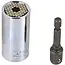 GEKO Universele dopsleuteladapter - Verstelbaar 7-19 mm - Inclusief booradapter - CrV staal