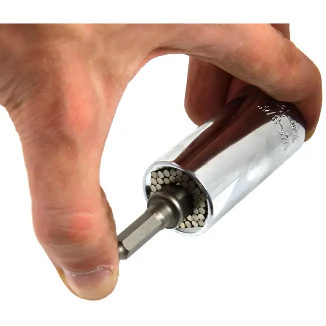 GEKO Universele dopsleuteladapter - Verstelbaar 7-19 mm - Inclusief booradapter - CrV staal