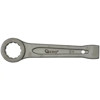 GEKO Ring Slogging Steeksleutel - 24mm - Voor Zwaar Werk - Chroom-Vanadium Staal