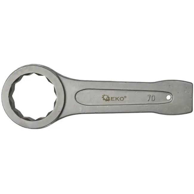 GEKO Ring Slogging Steeksleutel - 70mm - Robuust Chroom-Vanadium - 12-punts Design