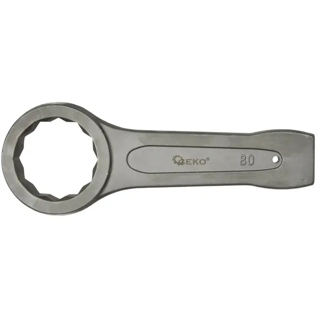 GEKO Ring Slogging Steeksleutel - 80mm - Zware Constructie - 12-Punts - Chroom-Vanadium Staal