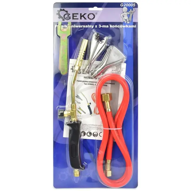 GEKO Gasbrander - 2 kW - 3 verwisselbare mondstukken - 1850°C - 40 cm lengte