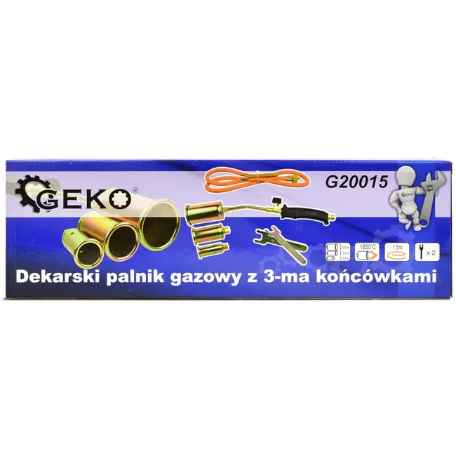 GEKO Propaantoorts - 3 verwisselbare koppen - 20 kW - 1,5 m slang
