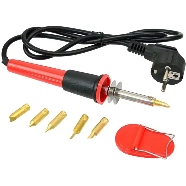 GEKO Soldeerbout - Houtbranden & Graveren - 5 Verwisselbare Tips - 30W - 275°C