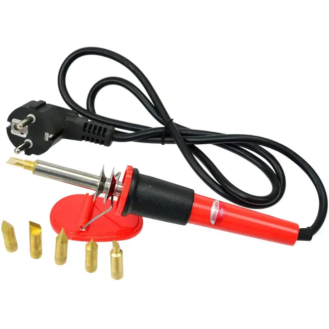 GEKO Soldeerbout - Houtbranden & Graveren - 5 Verwisselbare Tips - 30W - 275°C