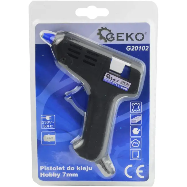 GEKO Lichtgewicht lijmpistool - 15W - 7 mm sticks - Snel opwarmen - Inclusief 2 lijmsticks