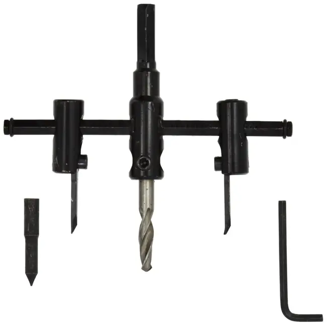 GEKO Verstelbare gatenzaag - 30-120 mm - Voor hout en gipsplaten - Inclusief boor