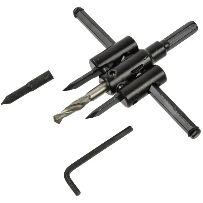 GEKO Verstelbare gatenzaag - 30-120 mm - Voor hout en gipsplaten - Inclusief boor