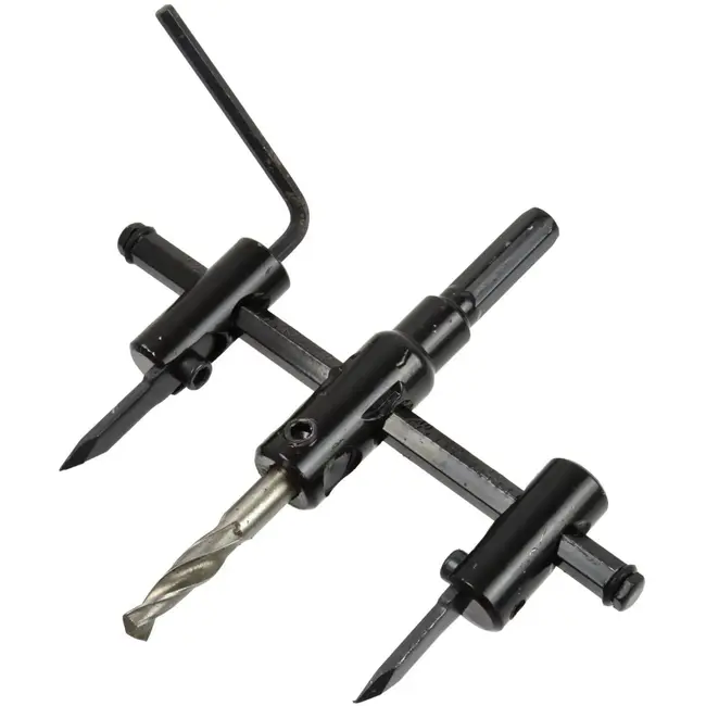 GEKO Verstelbare gatenzaag - 30-120 mm - Voor hout en gipsplaten - Inclusief boor