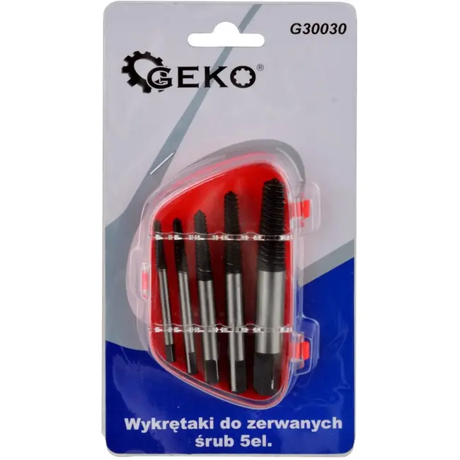 GEKO 5-delige schroefuitdraaierset - Diverse maten - Hoogwaardige staal kwaliteit
