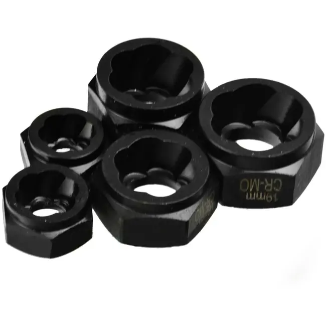 GEKO 10-delige boutenverwijderaar set - robuust chroom-molybdeen staal - voor beschadigde bouten 9-19 mm