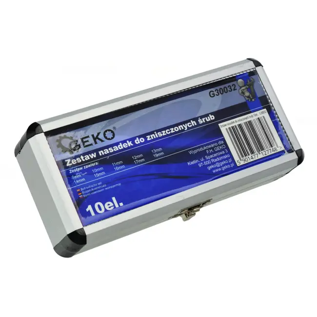 GEKO 10-delige boutenverwijderaar set - robuust chroom-molybdeen staal - voor beschadigde bouten 9-19 mm