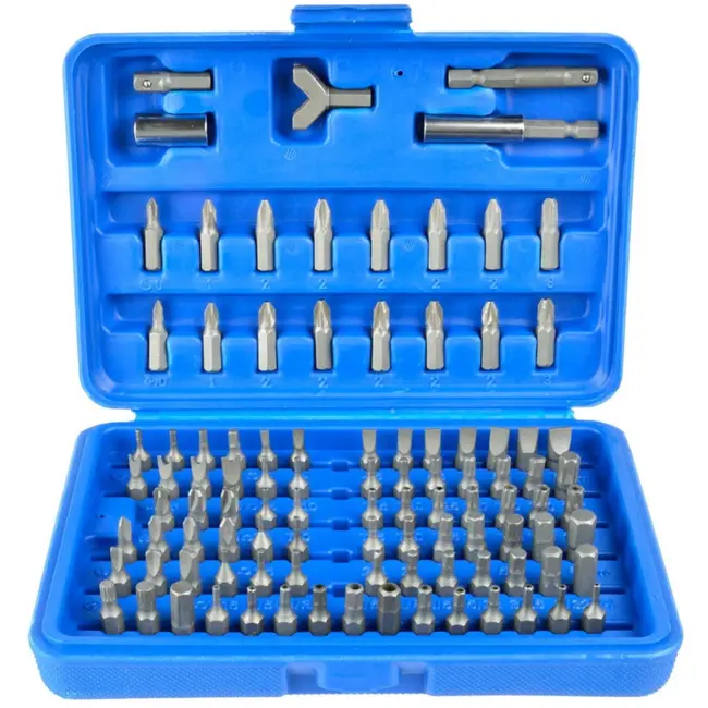 GEKO Schroevendraaier Bitset - 100-delig - Carbon Staal - Inclusief Magnetische Houder en Draagkoffer