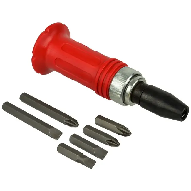 GEKO Impact schroevendraaierset - 7-delig - Links/Rechts rotatie - Inclusief 6 bits - Veiligheidsbescherming