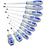 GEKO 10-delige schroevendraaierset - CrV staal - Magnetische punten - Ergonomische handgreep - Blauw-grijs