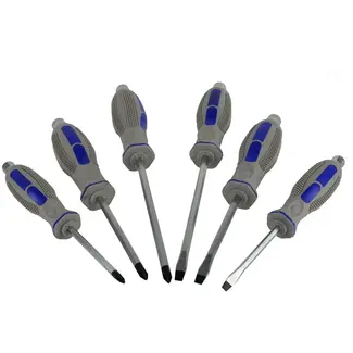 GEKO Schroevendraaierset - CrV staal - 6-delig - Ergonomisch ontwerp - Magnetische punt