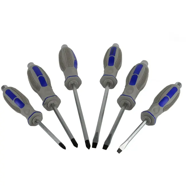 GEKO Schroevendraaierset - CrV staal - 6-delig - Ergonomisch ontwerp - Magnetische punt