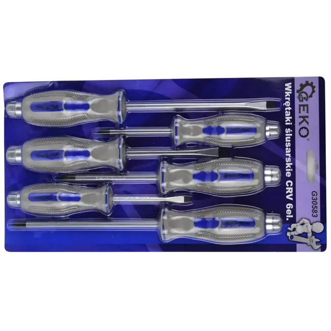 GEKO Schroevendraaierset - CrV staal - 6-delig - Ergonomisch ontwerp - Magnetische punt