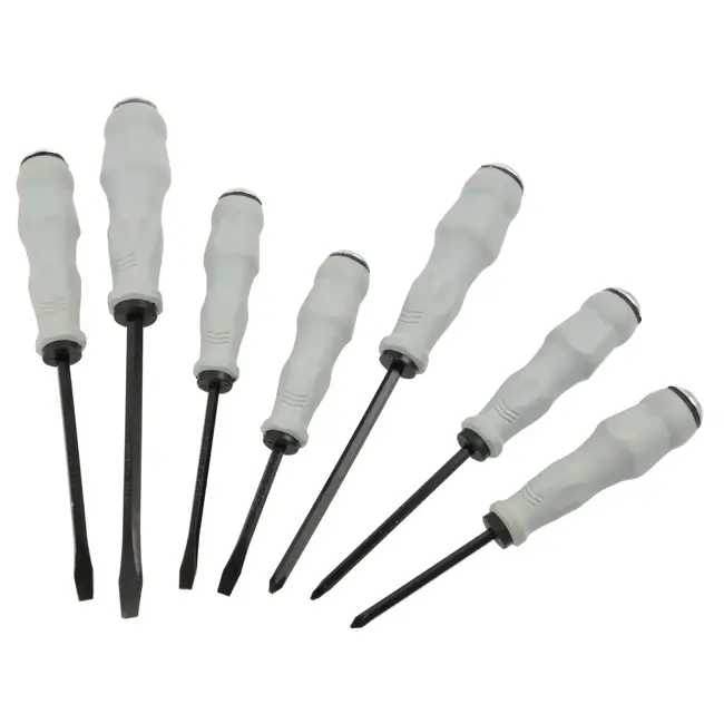 GEKO Set van 7 schroevendraaiers - CrV staal - Ergonomisch - Voor hamergebruik