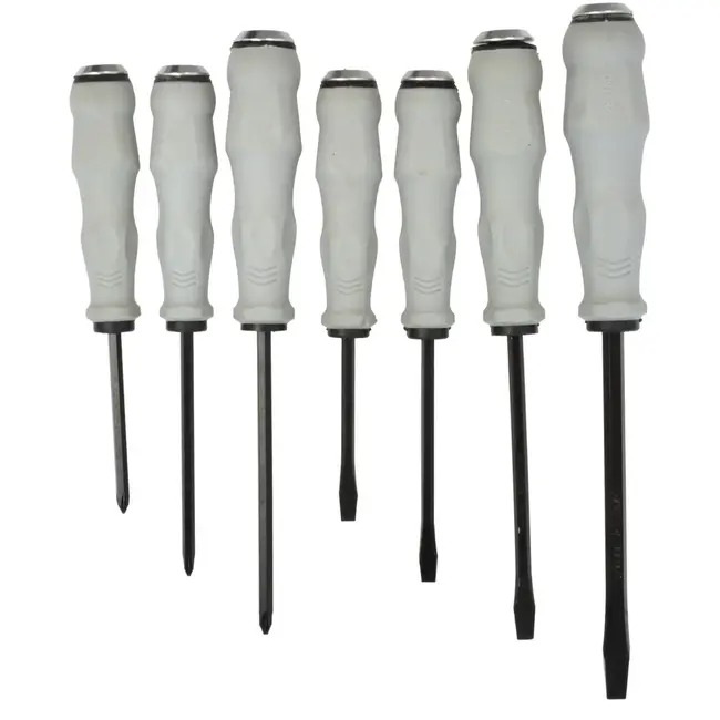 GEKO Set van 7 schroevendraaiers - CrV staal - Ergonomisch - Voor hamergebruik