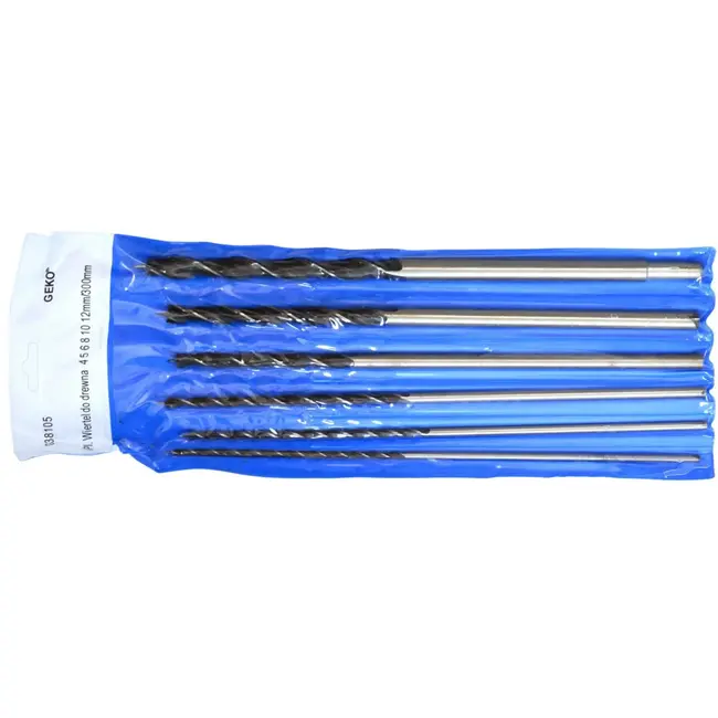 GEKO Houtborenset - Spiraalvormig - Staal - 300 mm - 6-delig