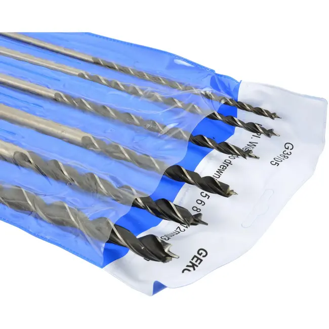 GEKO Houtborenset - Spiraalvormig - Staal - 300 mm - 6-delig