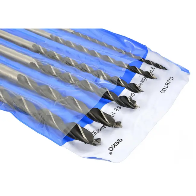 GEKO Houtborenset - 6-delig - Spiraalvormig - Centrerend - 300 mm lang