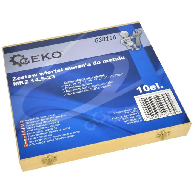 GEKO HSS boren set - versterkt staal - 9-delig - 14,5-23 mm