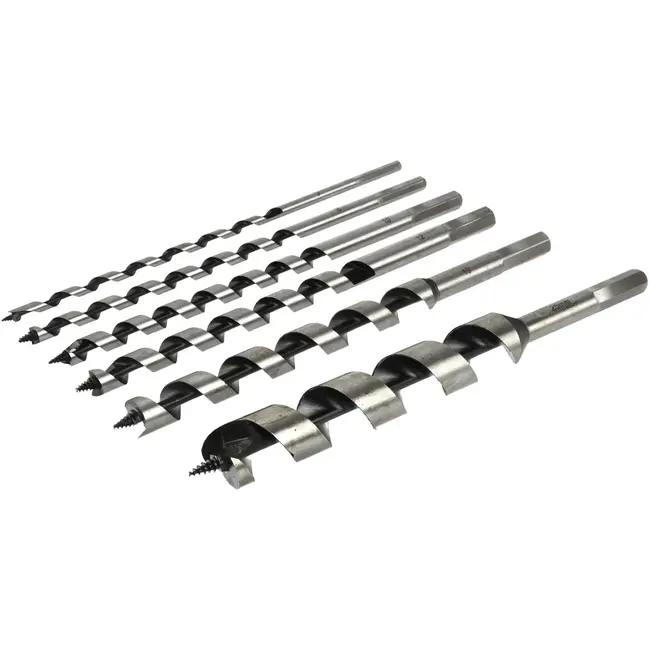 GEKO Houtborenset - 230mm - Zeshoekige Schacht - Houten Koffer - 6 stuks