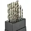 GEKO Metalen boorbits - HSS staal - 19-delig - 1-10 mm - Praktische opbergdoos