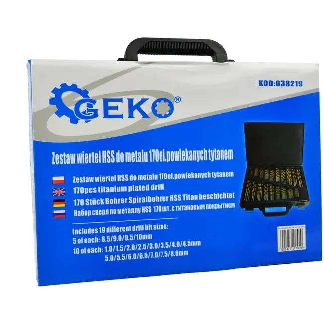 GEKO 170-delige boorset - HSS titanium gecoat - Diverse maten