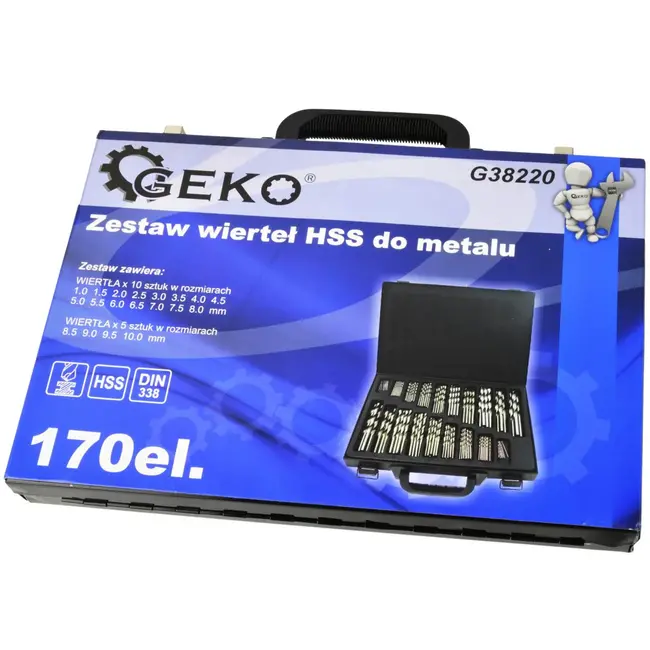 GEKO 170-delige HSS borenset - Diverse maten - Geschikt voor metaalbewerking