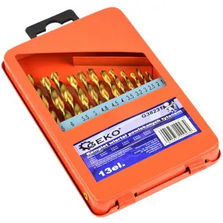 GEKO Titanium gecoate metaalborenset - 13-delig - 1,5-6,5 mm - HSS staal